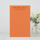 Elegante kalligrafie Oranje gewone leesbare tekst Briefpapier (Staand voorkant)