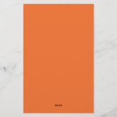 Elegante kalligrafie Oranje gewone leesbare tekst Briefpapier (Achterkant)