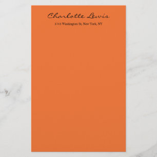 Elegante kalligrafie Oranje gewone leesbare tekst Briefpapier
