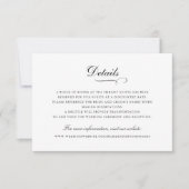 Elegante kalligrafie Ornament Script bruiloft deta Kaart (Voorkant)