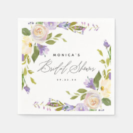 Elegante kalligrafie Paarse bloemen Vrijgezellenfe Servet