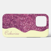 Elegante kalligrafie Paarse Drip Glitter Custom Case-Mate iPhone Case (Achterkant (horizontaal))