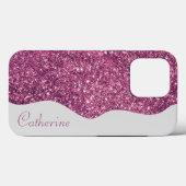 Elegante kalligrafie Paarse Drip Glitter Custom Case-Mate iPhone Case (Achterkant (horizontaal))
