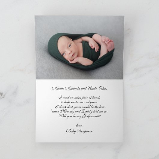 Elegante kalligrafie peetouders voorstel kaart (Binnen)