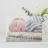 Elegante kalligrafie peetouders voorstel kaart (Staand voorkant)