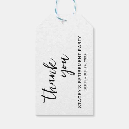 Elegante kalligrafie Pensioen Partij Cadeaulabel (Achterkant)