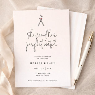 Elegante kalligrafie Perfect Match Bruidsfeest Kaart