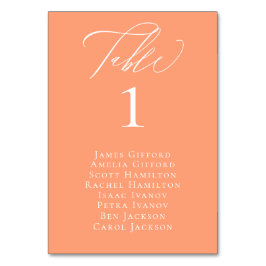 Elegante kalligrafie perzik zittafel Kaart