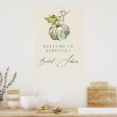 Elegante kalligrafie pompoen Vrijgezellenfeest wel Poster (Keuken)