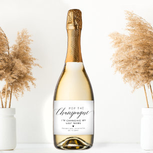 Elegante kalligrafie Pop De Champagne Sparkling Wijnetiket