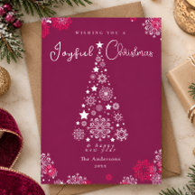 Elegante kalligrafie Prettig kerstfeest Magenta