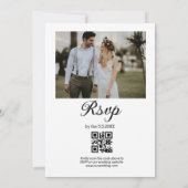 Elegante kalligrafie QR Code 2 vervaagde foto brui Kaart (Achterkant)