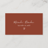 Elegante kalligrafie QR-code Boho bruiloft RSVP ka Informatiekaartje (Achterkant)