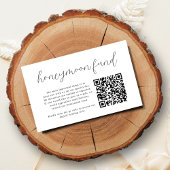Elegante kalligrafie QR Code Honeymoon Fund Informatiekaartje