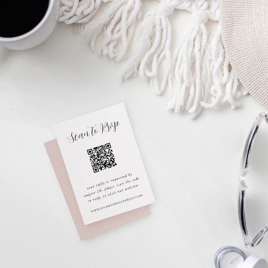Elegante kalligrafie QR-code RSVP Informatiekaartje