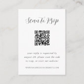 Elegante kalligrafie QR-code RSVP Informatiekaartje (Voorkant)
