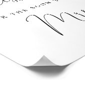 Elegante kalligrafie raden hoeveel kussen poster (Hoek)