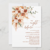 Elegante kalligrafie repetitie diner avond ervoor kaart (Voorkant)