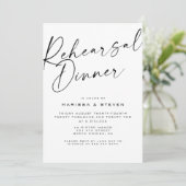 Elegante kalligrafie repetitie diner avond ervoor kaart (Staand voorkant)