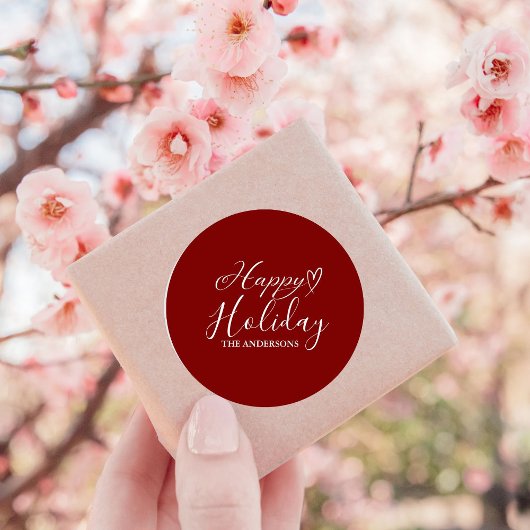 Elegante kalligrafie rode feestdag Kerstmis Ronde Sticker