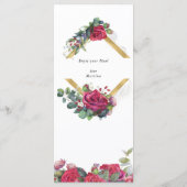 Elegante kalligrafie rode rozen en eucalyptus menu (Achterkant)