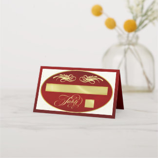 Elegante kalligrafie - Rood/Goud Plaatskaartje