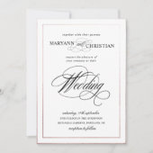 elegante kalligrafie roos goudbruiloft kaart (Voorkant)