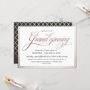 elegante kalligrafie roos gouden Grand Opening Kaart