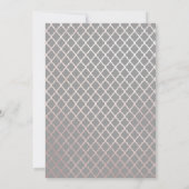 elegante kalligrafie roos goudgrijze bruiloft kaart (Achterkant)