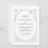Elegante kalligrafie Roos Orchard Garden Wedding Kaart (Voorkant)