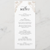 Elegante kalligrafie Roos Orchard Garden Wedding Menu (Voorkant)