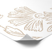 Elegante kalligrafie Roos Orchard Garden Wedding Poster (Hoek)