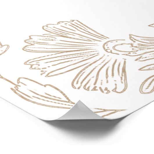 Elegante kalligrafie Roos Orchard Garden Wedding Poster (Hoek)