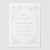 Elegante kalligrafie Roos Orchard Garden Wedding Vellum Uitnodigingen (Voorkant)