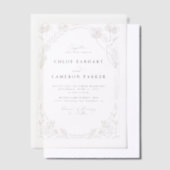 Elegante kalligrafie Roos Orchard Garden Wedding Vellum Uitnodigingen (Offset)