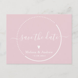 Elegante Kalligrafie Roze Bruiloft Save the Date Briefkaart