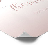 Elegante kalligrafie roze gouden verloop bruiloft poster (Hoek)