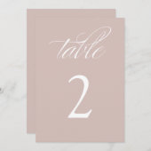 Elegante kalligrafie roze huwelijks tafelnummers (Voorkant / Achterkant)