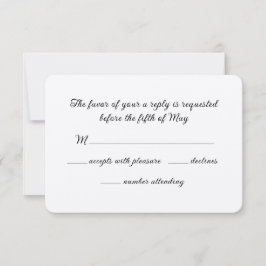Elegante kalligrafie RSVP kaart