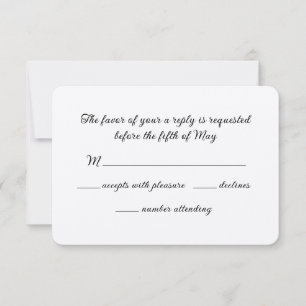 Elegante kalligrafie RSVP kaart