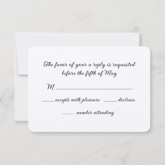 Elegante kalligrafie RSVP kaart (Voorkant)