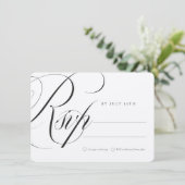 Elegante kalligrafie RSVP kaart bruiloft (Staand voorkant)