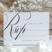 Elegante kalligrafie RSVP kaart bruiloft