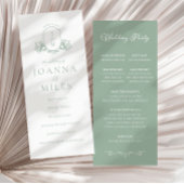 Elegante kalligrafie Sage Botanical Crest Programm