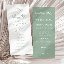 Elegante kalligrafie Sage Botanical Crest Programm