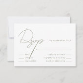 Elegante kalligrafie Sage Green Meal Wedding RSVP Kaartje (Voorkant)