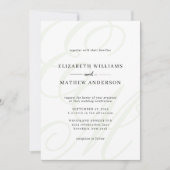 Elegante kalligrafie Sage Groene Monogram Bruiloft Kaart (Voorkant)