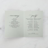 Elegante kalligrafie salie groen huwelijksfeest programma (Binnen)