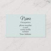 Elegante kalligrafie salie groene libel visitekaartje (Achterkant)