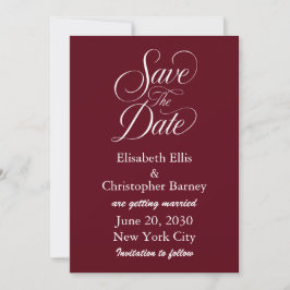 Elegante kalligrafie Save the Date Huwelijk  Kaart